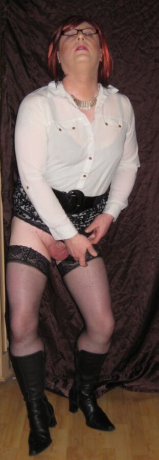 Free porn pics of Sissy Sheryl in a lacy skirt and blouse 23 of 24 pics