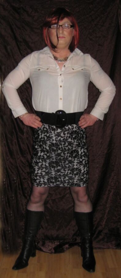Free porn pics of Sissy Sheryl in a lacy skirt and blouse 1 of 24 pics