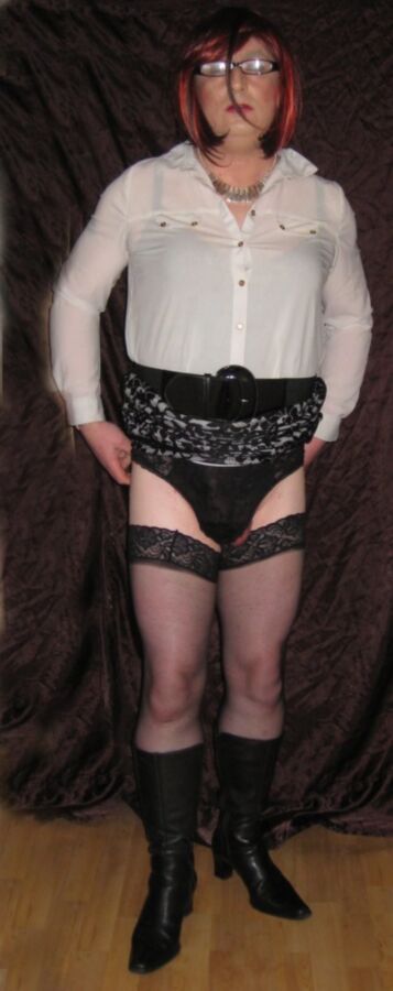 Free porn pics of Sissy Sheryl in a lacy skirt and blouse 22 of 24 pics