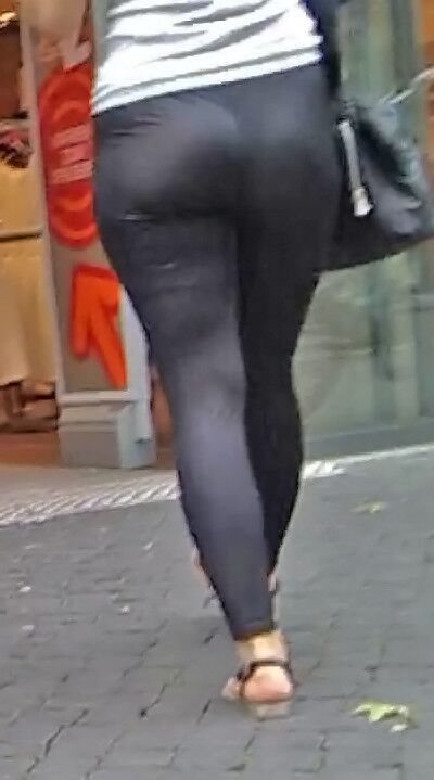 Free porn pics of German Blonde with a fantastic ass (shiny leggings) 9 of 10 pics