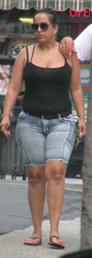 Free porn pics of Super Chubby Latina FAT LEGS Big Hips and TIGHT JEANS 4 of 6 pics
