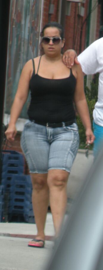 Free porn pics of Super Chubby Latina FAT LEGS Big Hips and TIGHT JEANS 6 of 6 pics