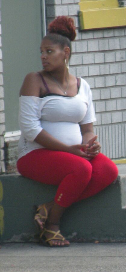 Free porn pics of Pregnant Chubby Ebony Black Girl NICE TIGHT OUTFIT  5 of 14 pics
