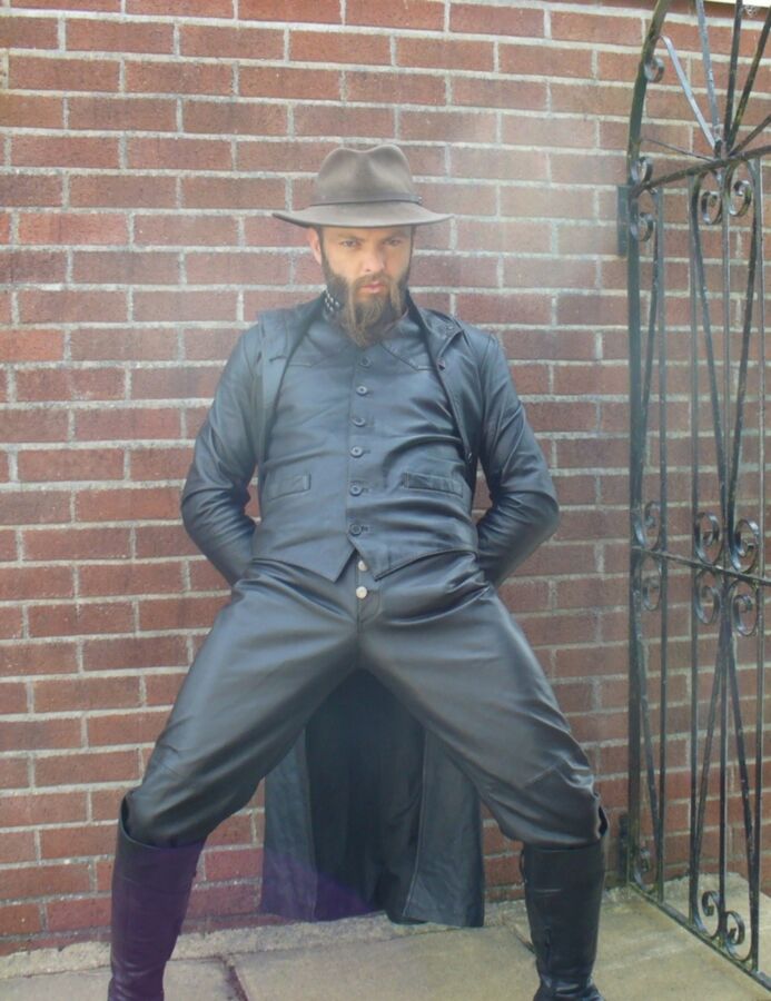 Free porn pics of Leather master in long coat and boots 9 of 15 pics