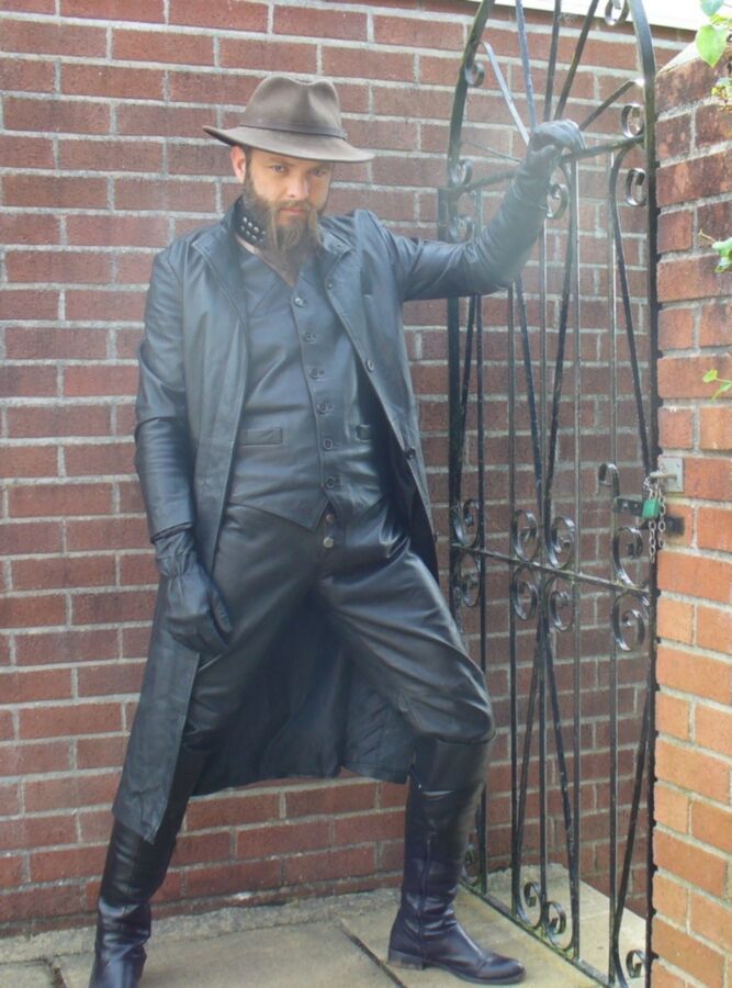 Free porn pics of Leather master in long coat and boots 2 of 15 pics