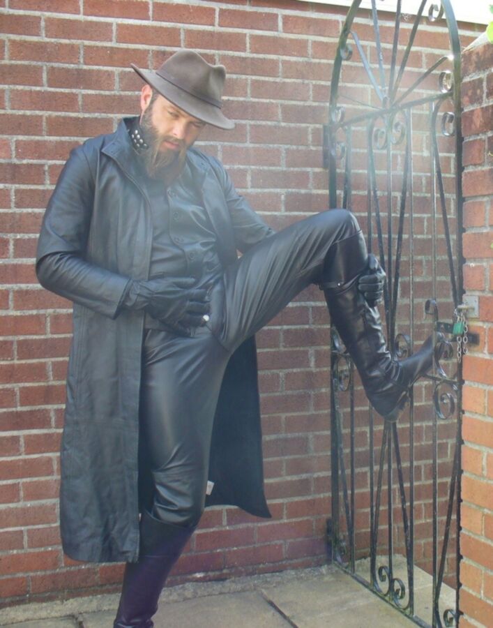 Free porn pics of Leather master in long coat and boots 6 of 15 pics