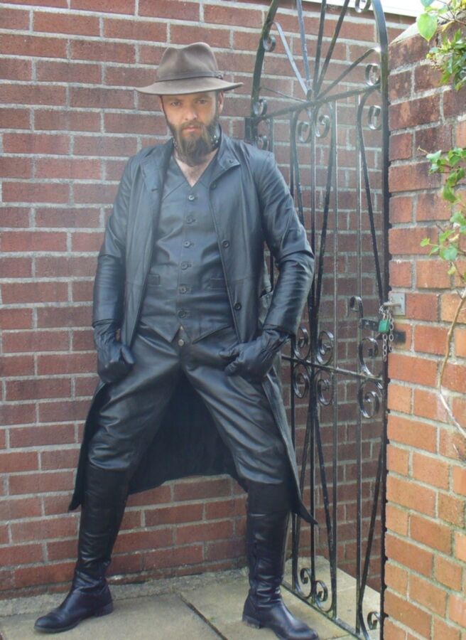 Free porn pics of Leather master in long coat and boots 3 of 15 pics