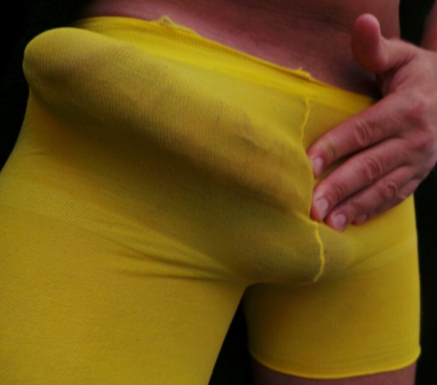 Free porn pics of COCK GREASY FUCK - STICK IN YELLOW SHORTS DICK 9 of 12 pics