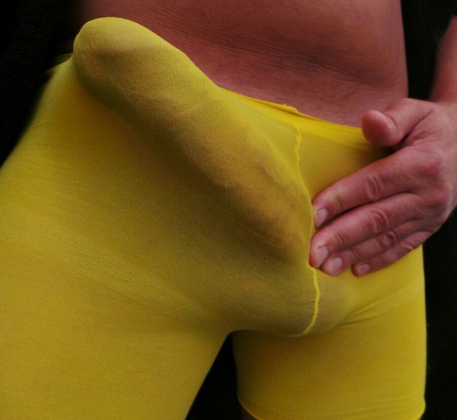 Free porn pics of COCK GREASY FUCK - STICK IN YELLOW SHORTS DICK 2 of 12 pics