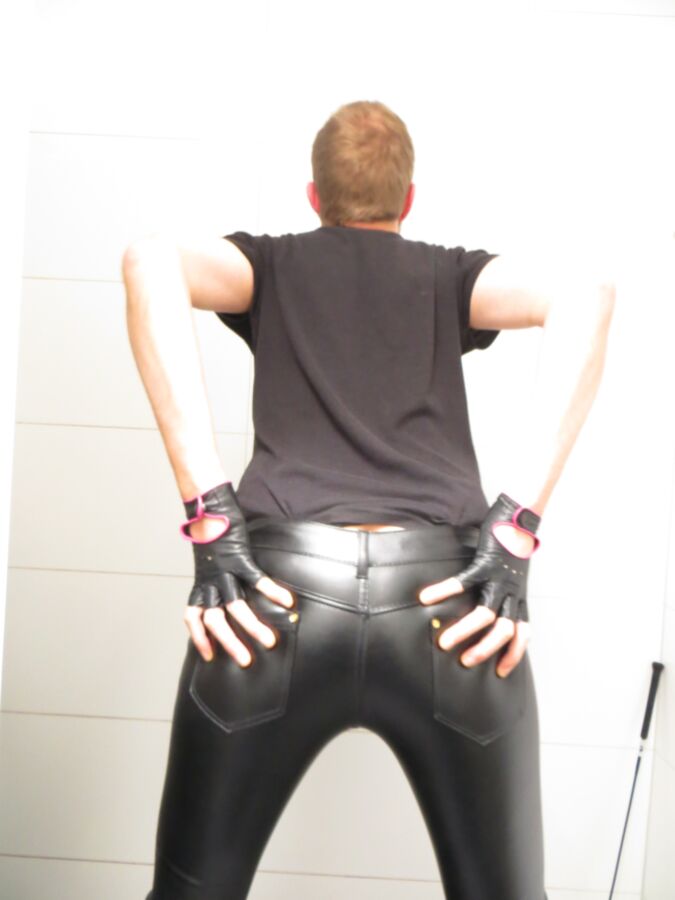 Free porn pics of Me in tight leather pants 11 of 15 pics