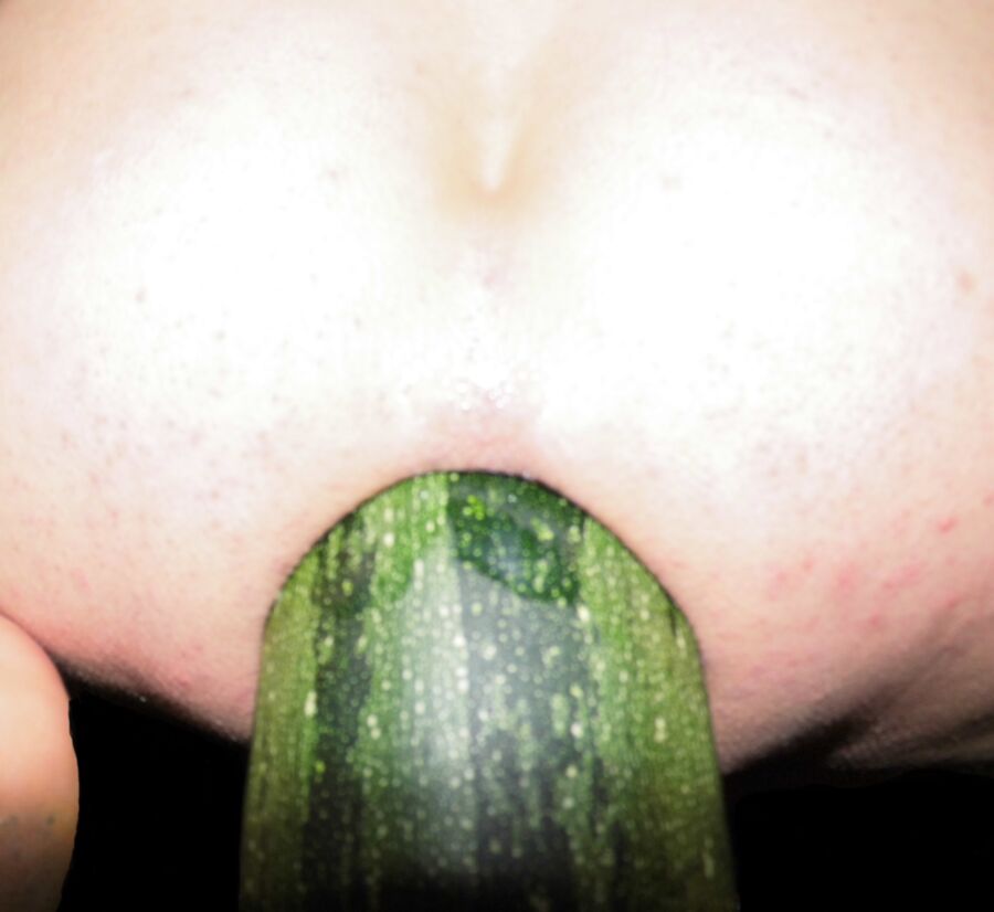 Free porn pics of Large zucchini in my ass (deep penetration) !!! 23 of 40 pics