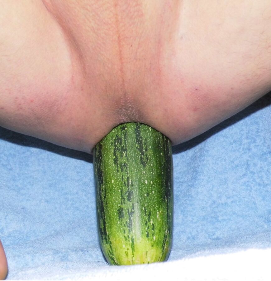 Free porn pics of Large zucchini in my ass (deep penetration) !!! 15 of 40 pics