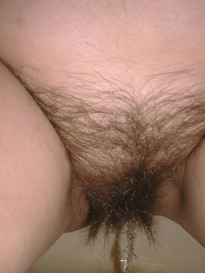 Free porn pics of Hairy amateur pees and takes it up the ass 15 of 25 pics