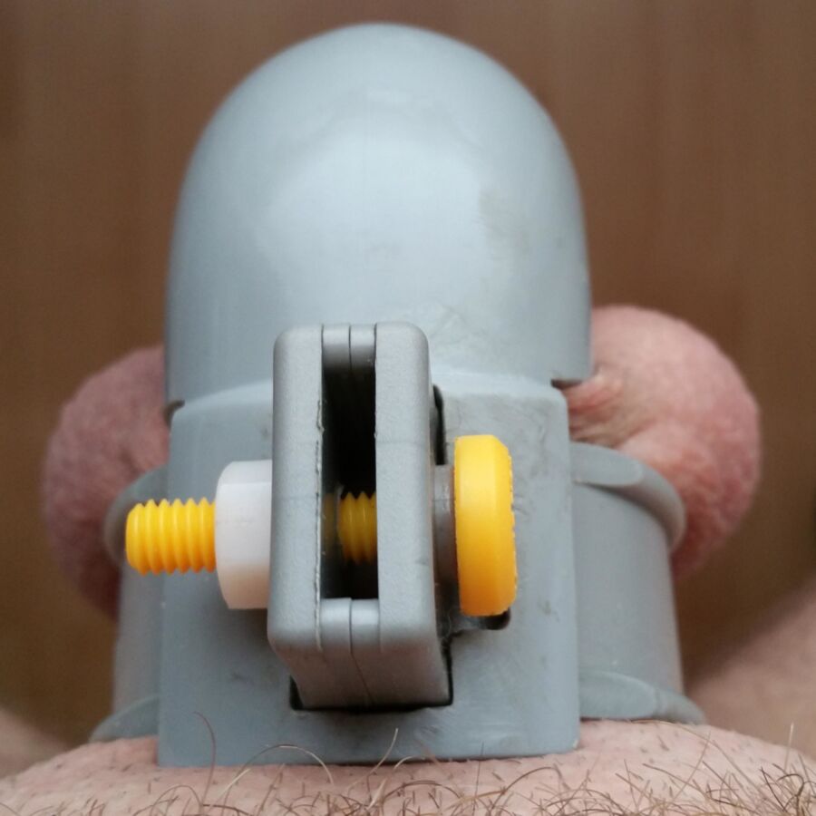 Free porn pics of DIY male chastity device 5 of 7 pics