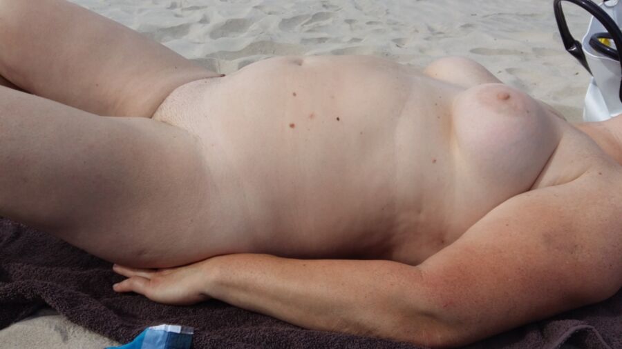 POV uniform chubby beach