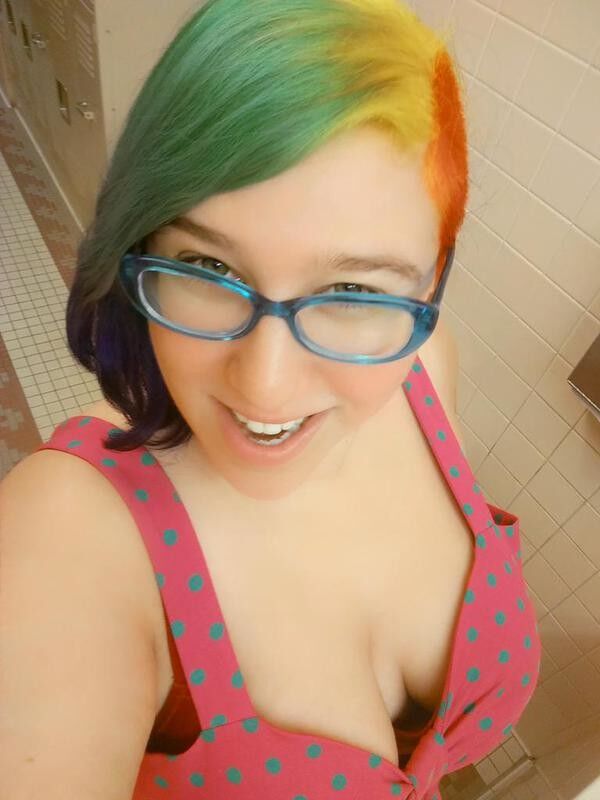 Free porn pics of Rainbow-haired camgirl 1 of 40 pics