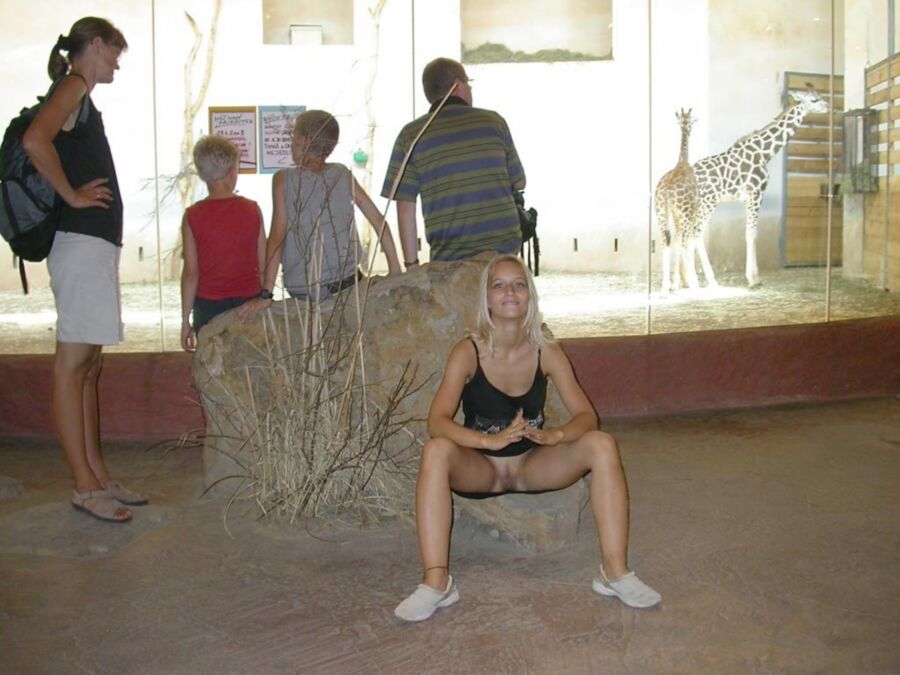 Free porn pics of Blonde Teen Flashing in Zoo ! 5 of 10 pics
