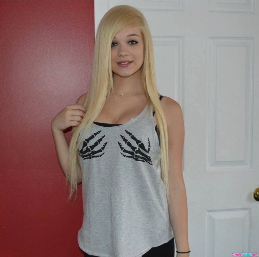 Free porn pics of Young Blonde Allison Has Massive Tits 6 of 13 pics