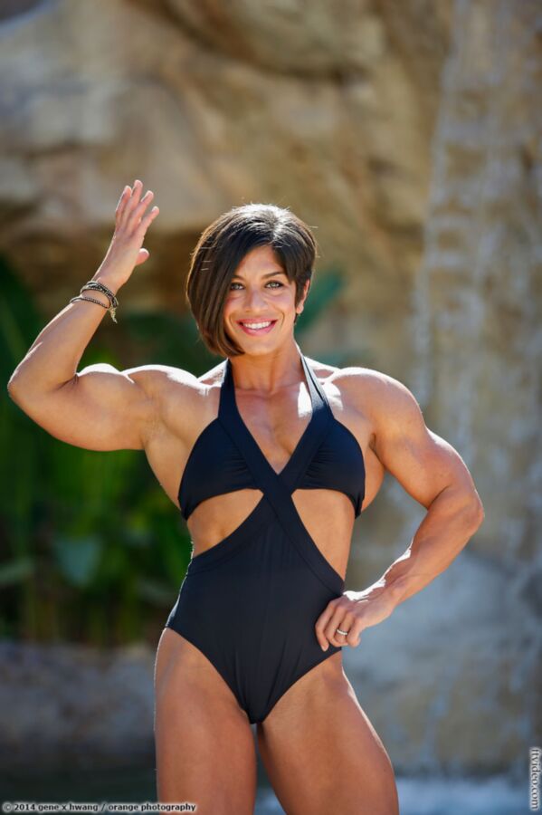 Free porn pics of Muscle milf in swimsuit with bob haircut 14 of 51 pics