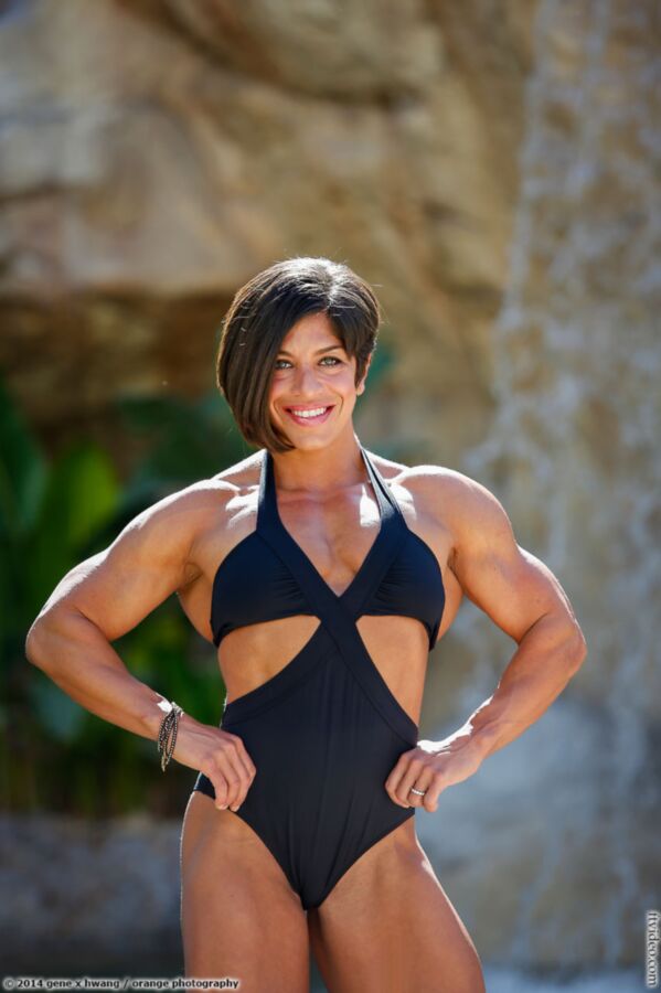 Free porn pics of Muscle milf in swimsuit with bob haircut 13 of 51 pics