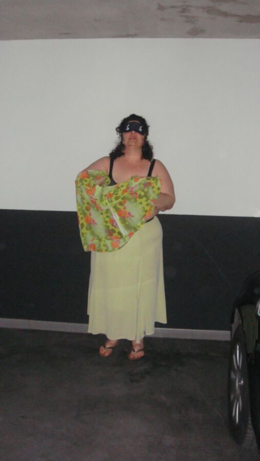 Free porn pics of My submissive BBW blindfolded is forced to strip in a garage 4 of 27 pics