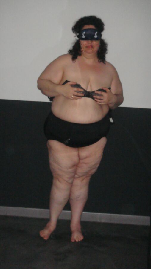 Free porn pics of My submissive BBW blindfolded is forced to strip in a garage 13 of 27 pics