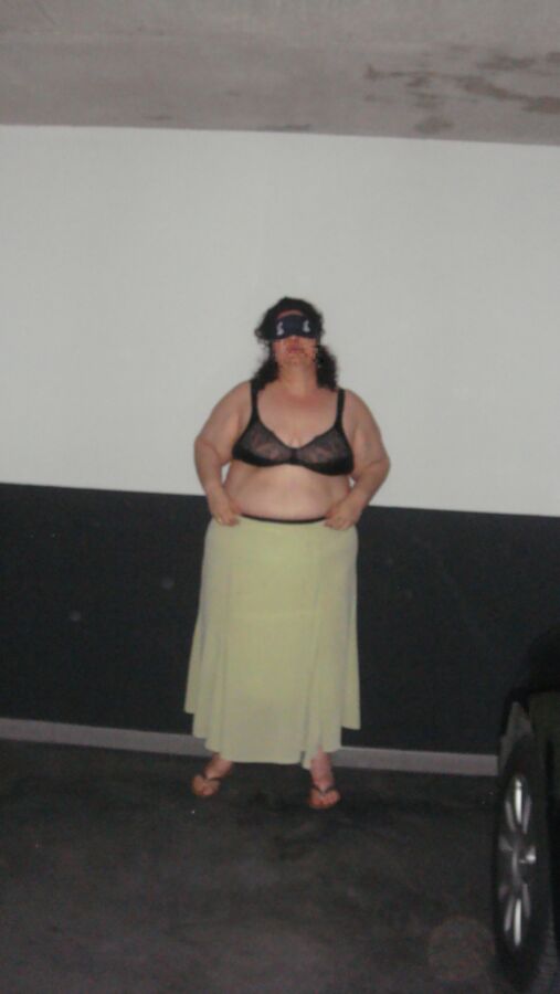 Free porn pics of My submissive BBW blindfolded is forced to strip in a garage 6 of 27 pics