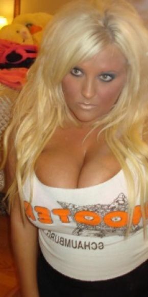 Free porn pics of Blonde Hooters Girl With MEGA Mammaries 2 of 9 pics