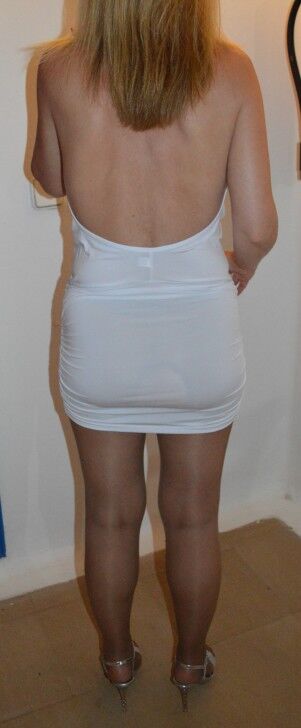 Free porn pics of Hot Wife White Mini Dress 2 of 14 pics