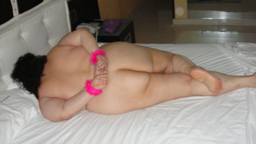 Free porn pics of My submissive bbw is naked and tied in a bed  2 of 8 pics