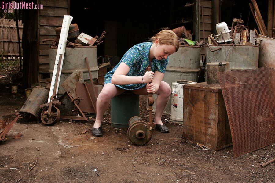 Free porn pics of Redhead Eve cleaning the barn 16 of 158 pics