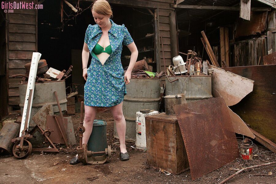 Free porn pics of Redhead Eve cleaning the barn 19 of 158 pics