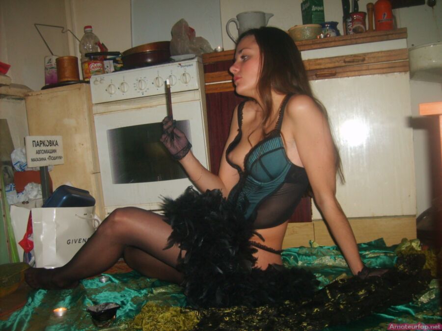 Free porn pics of Grogeous Brunette Natasha In Hot Black Stockings 14 of 40 pics