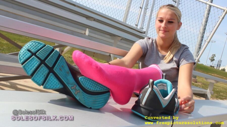 Free porn pics of Blonde girl sneakers and long pink socks off 11 of 120 pics