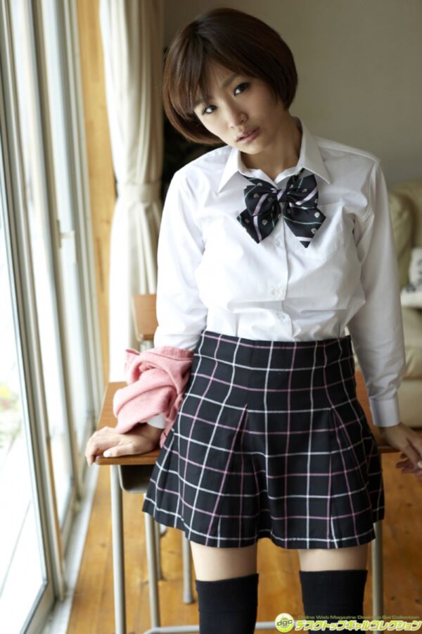 Free porn pics of Gravure idol Chie Itoyama showing her school uniform 17 of 49 pics