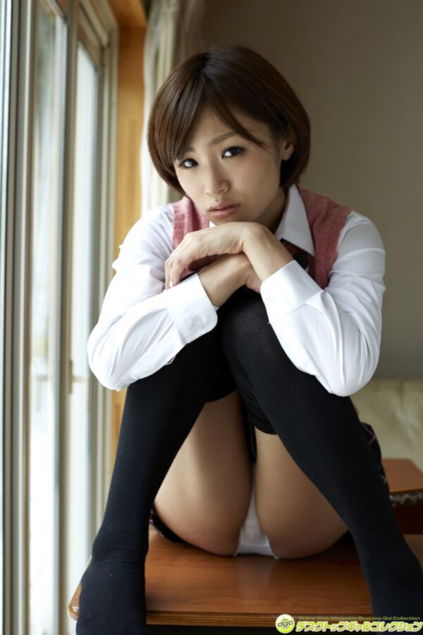 Free porn pics of Gravure idol Chie Itoyama showing her school uniform 15 of 49 pics