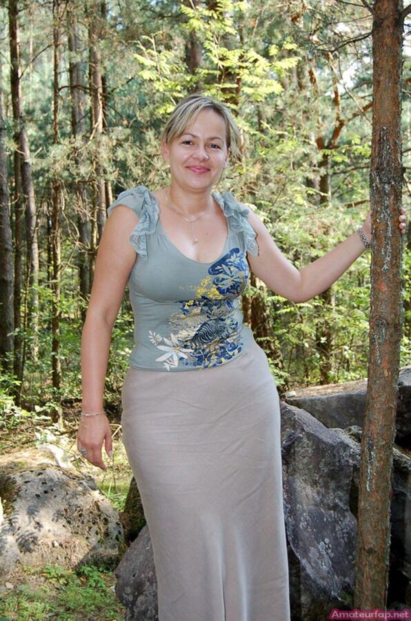 Free porn pics of Busty Blonde Milf Posing Nude In The Forest 22 of 39 pics