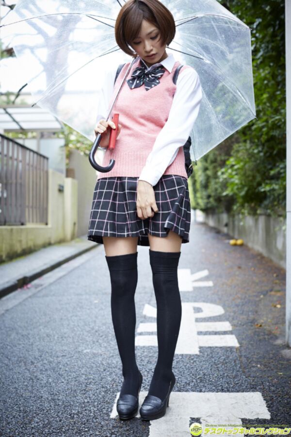 Free porn pics of Gravure idol Chie Itoyama showing her school uniform 3 of 49 pics