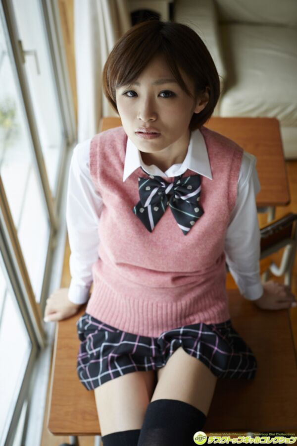 Free porn pics of Gravure idol Chie Itoyama showing her school uniform 12 of 49 pics