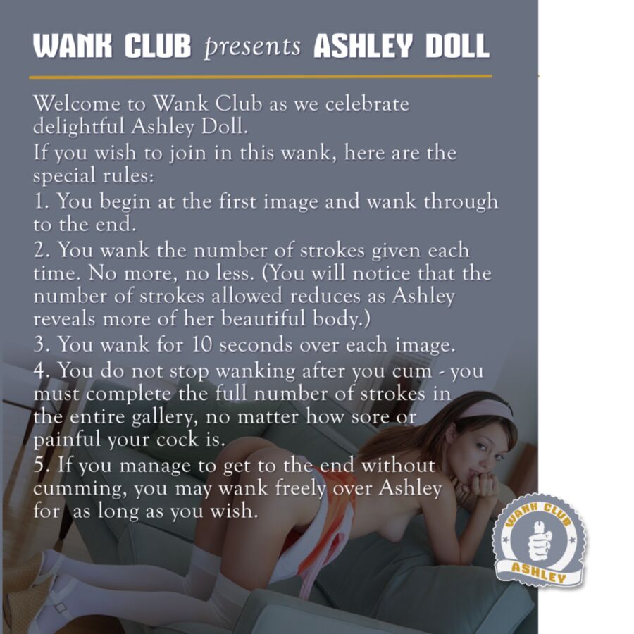 Free porn pics of WANK CLUB presents ASHLEY DOLL 1 of 56 pics