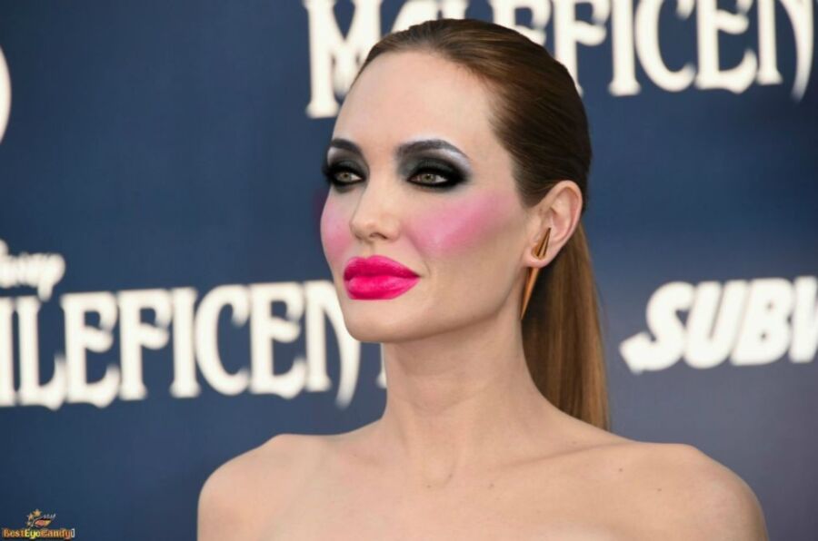 Free porn pics of Angelina Jolie Slutty Makeup fakes 2 of 12 pics