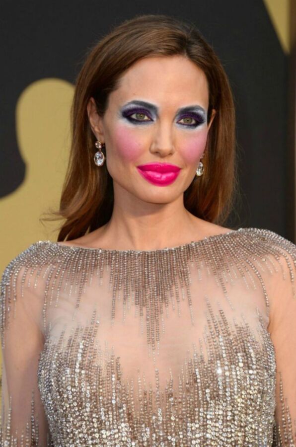 Free porn pics of Angelina Jolie Slutty Makeup fakes 10 of 12 pics
