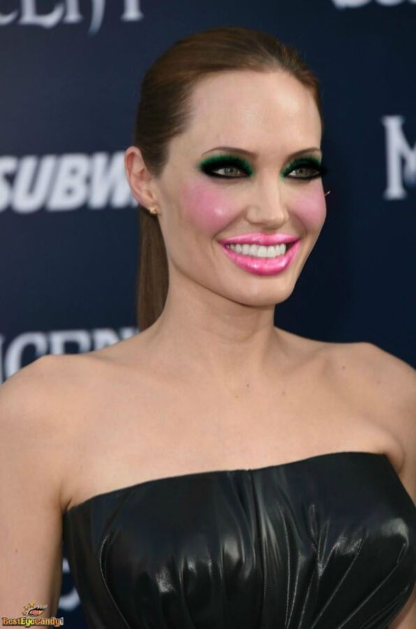 Free porn pics of Angelina Jolie Slutty Makeup fakes 1 of 12 pics