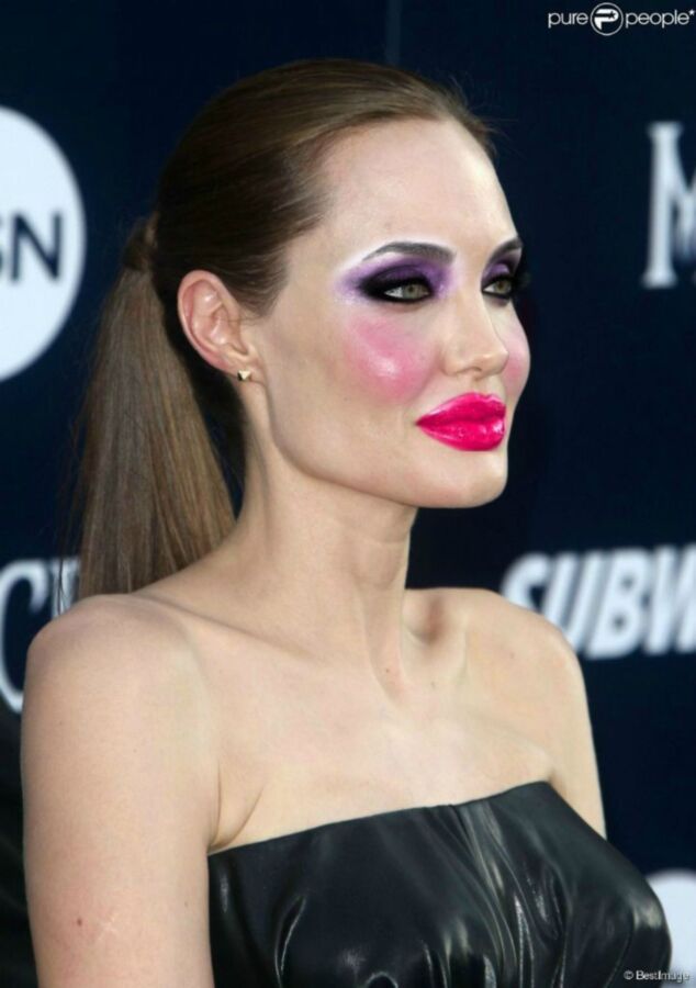 Free porn pics of Angelina Jolie Slutty Makeup fakes 11 of 12 pics