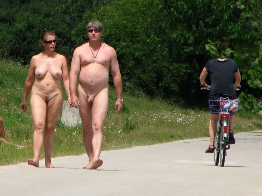 Beach shaved wanking outdoor
