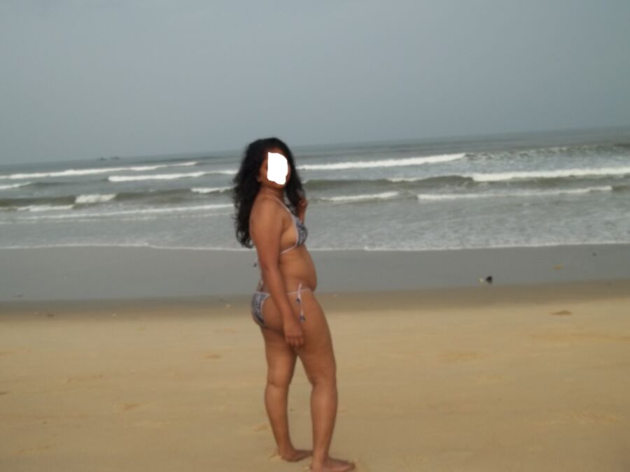 Free porn pics of Indian Wife Skimpy Bikini At Beach 1 of 9 pics