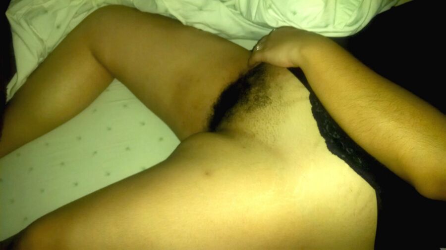 Free porn pics of Quick Pic of Her Hairy Litte  Mexican Bush 2 of 2 pics