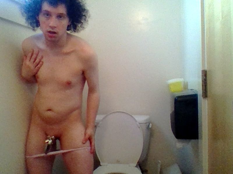 Free porn pics of Chastity Sissy Public Bathroom Humiliation 13 of 13 pics