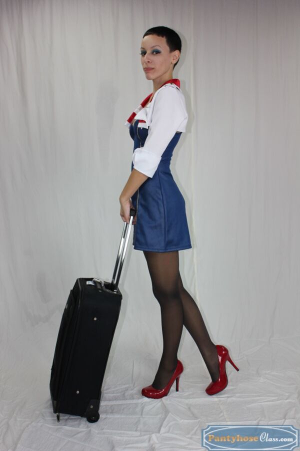 Free porn pics of Pantyhose Model Yesenia, Flight Attendant 1 of 129 pics