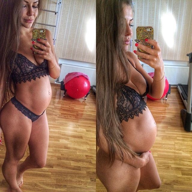 Natural thong gym preggo